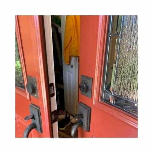 Red Fiber Glass Door With Black Door Handle And Door Lock Repaired By King Locksmith And Doors Inc In Burtonsville Md