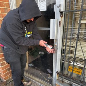 Professional Locksmith Brookland Improving Security On A Commercial Glass Door In Brookland.