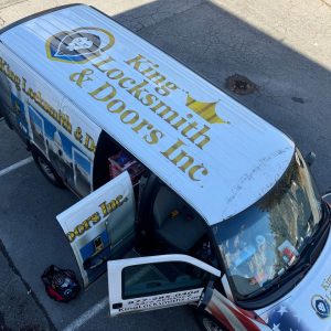 A King Locksmith And Doors Van Parked And Ready For Mobile Locksmith Services In Beltsville, Ensuring Fast And Reliable Assistance.