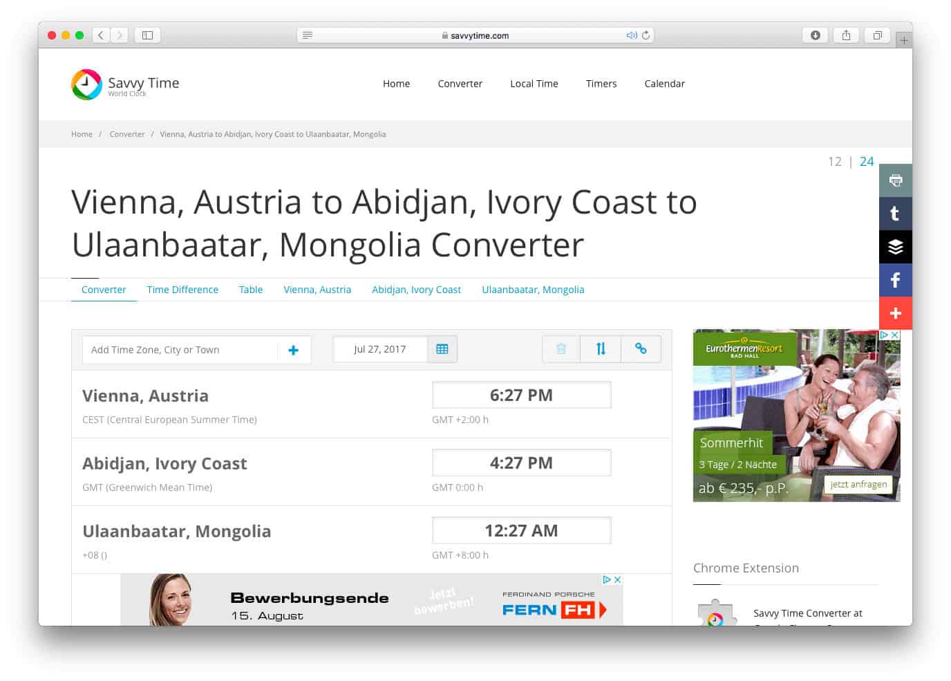 Savvy Time Zone Converter