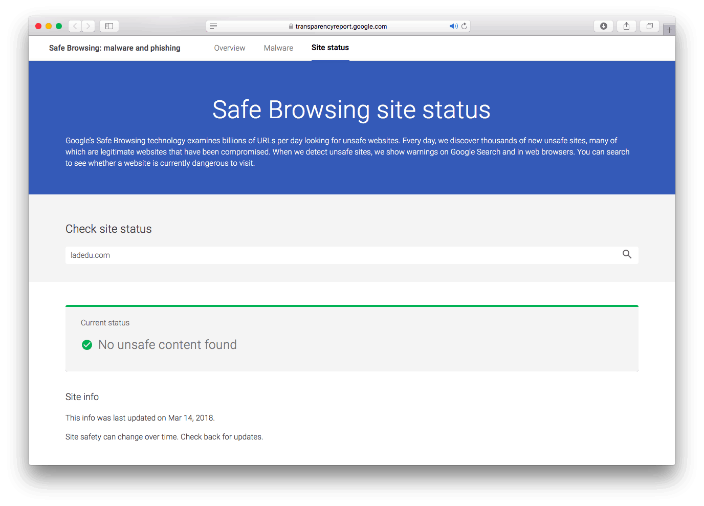 Google Safe Browsing