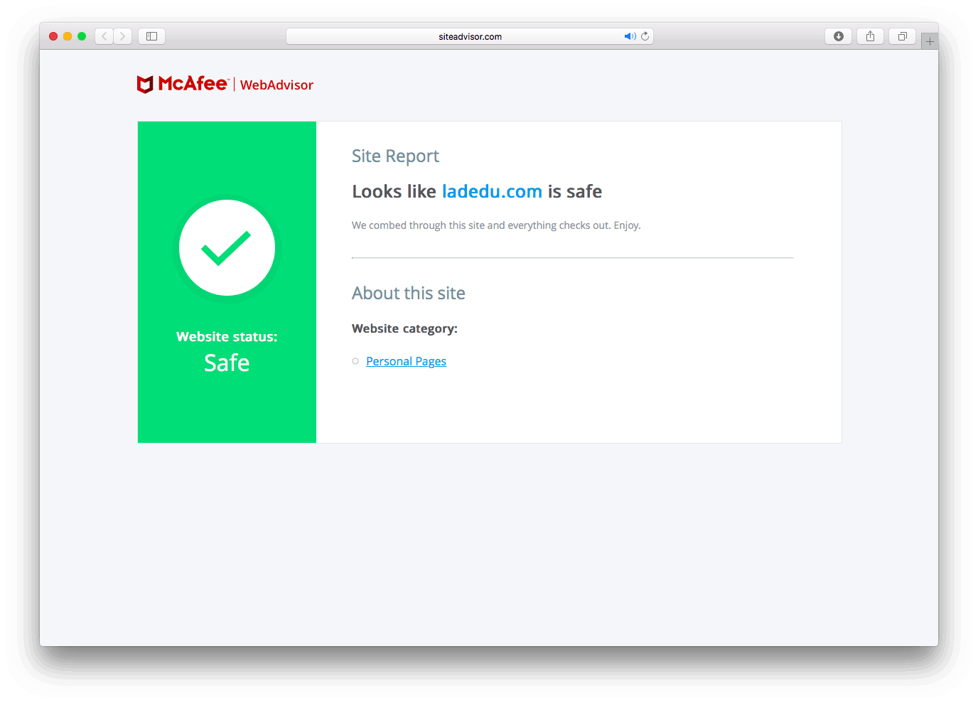 McAfee WebAdvisor