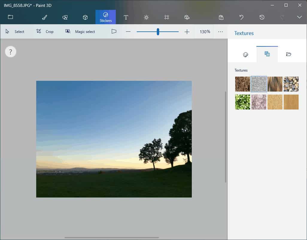 Go to the "Textures" tab