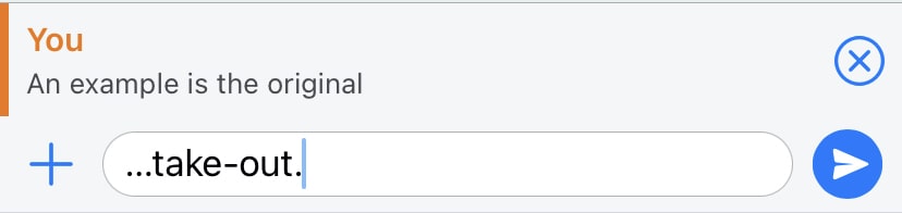Tap "send" in WhatsApp to send your reply
