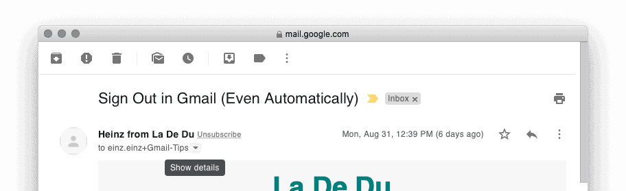 Click "Show details" next to the recipient