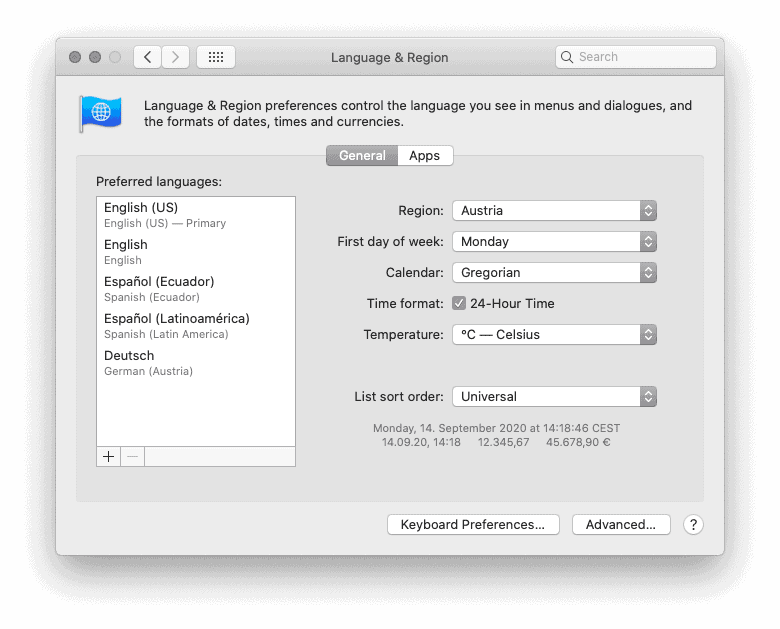Drag and drop the languages into your order of preference