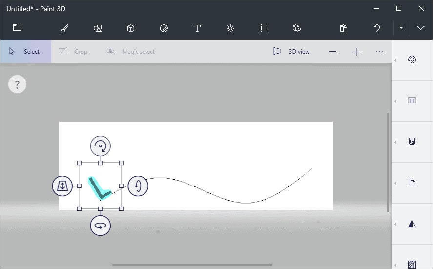 Use the orientation and move controls to position the letter in Paint 3D