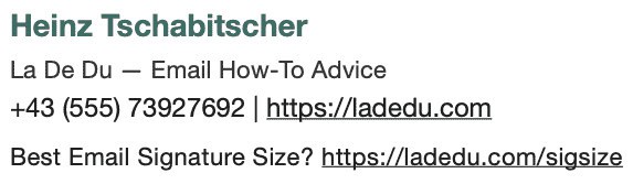 Email Signature Size Example