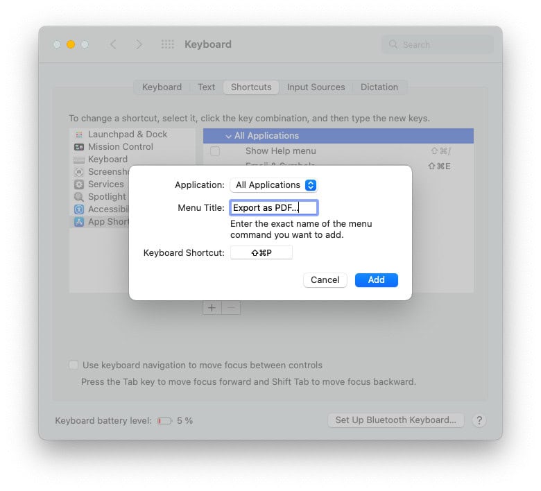 Add a custom keybaord shortcut to your Mac