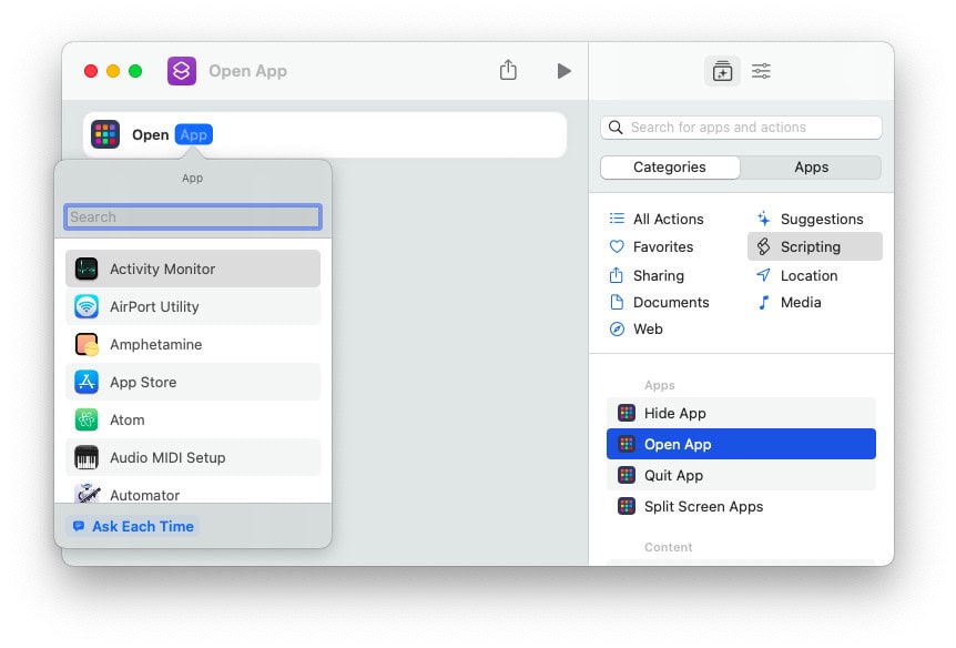 Pick the app for which you want to create a launching keyboard shortcut on your Mac