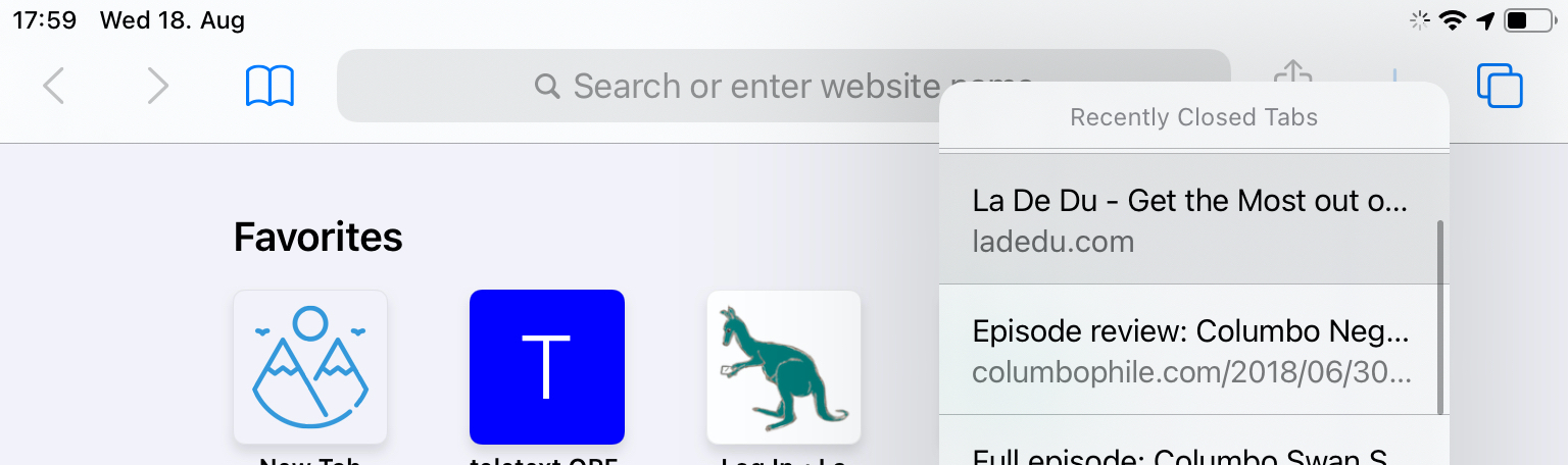 Open a tab you have recently close in Safari for iPhone and iPad