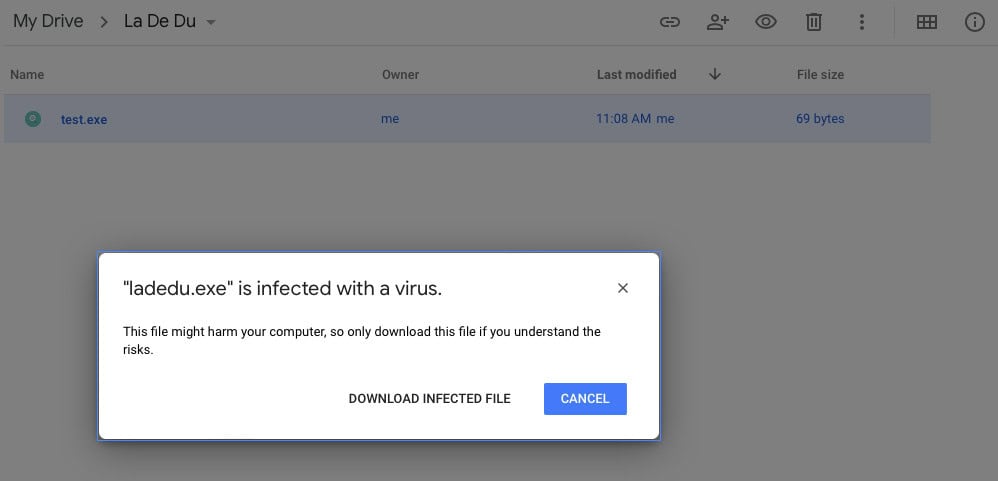 Google Drive as a Virus Scanner