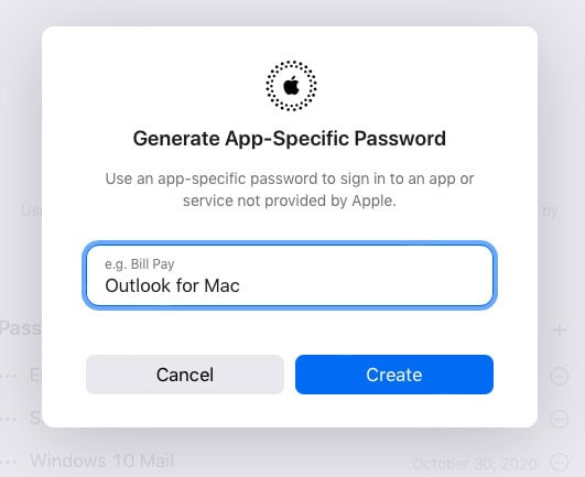 Create a new app-specific Apple iCloud password