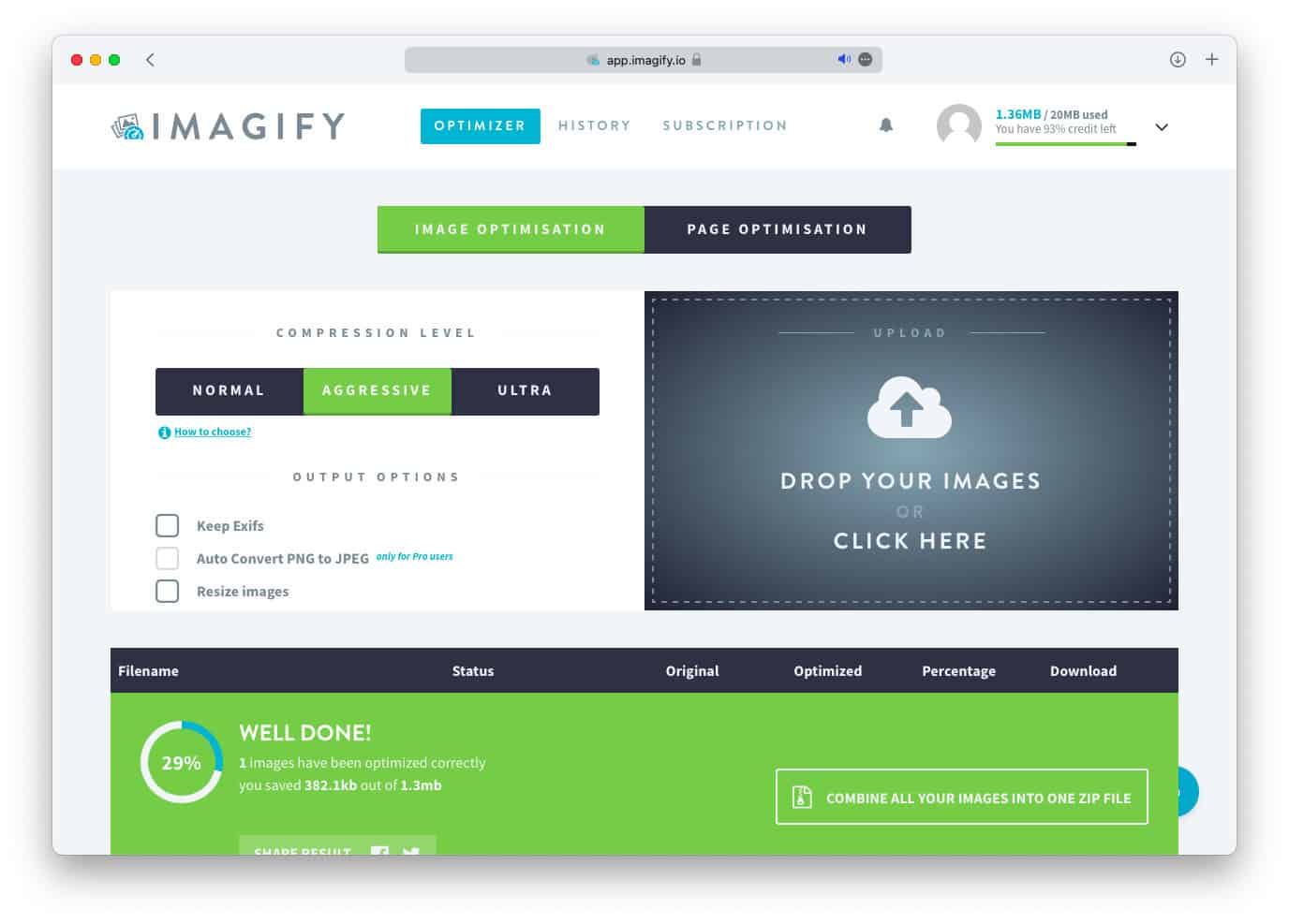 Imagify - Great Image Compression with Size Limits