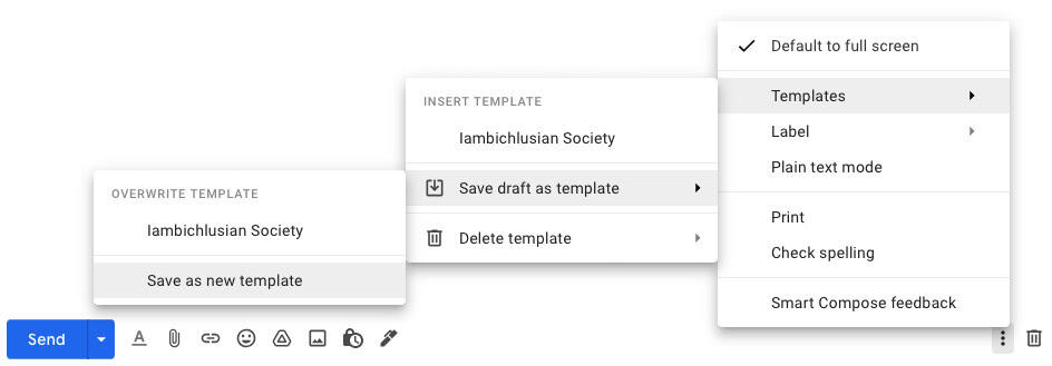 Create a new email template in Gmail