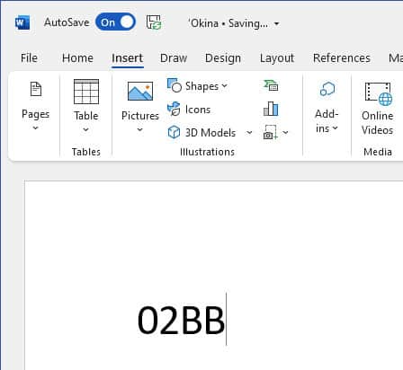 Type the Unicode chode point for “modifier letter turned comma” to start inserting an okina in Word for Windows