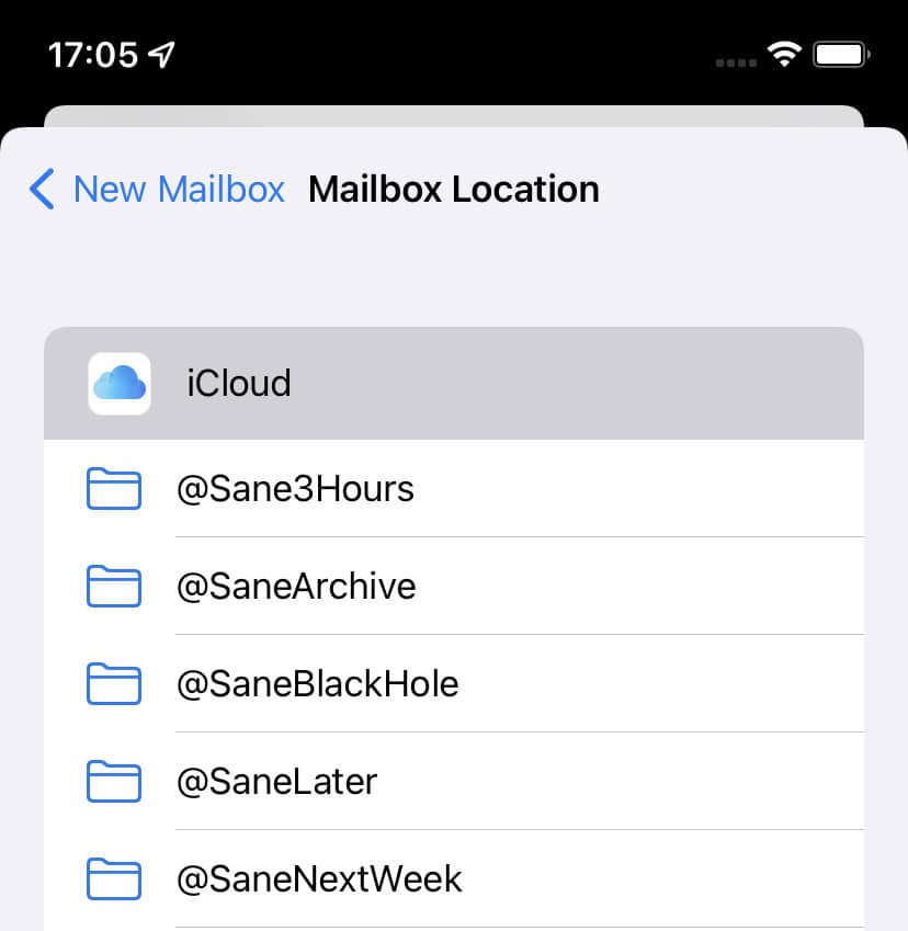 how to make folder in icloud email