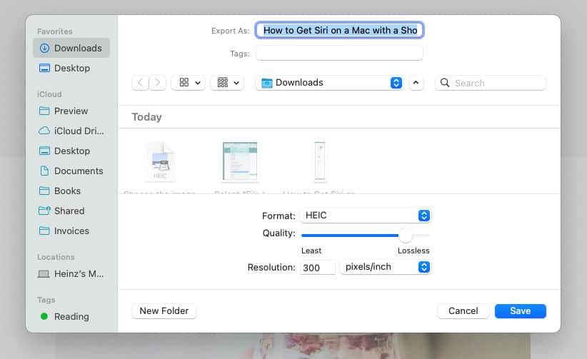 Choose the image format for conversion