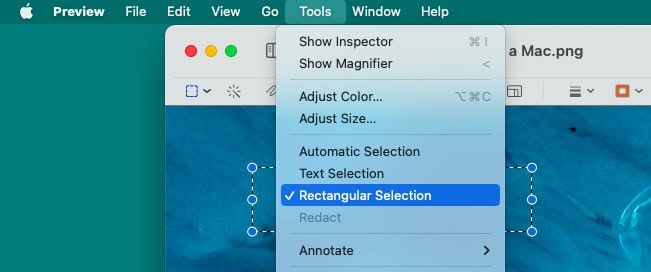 Pick rectangular instead of text selection
