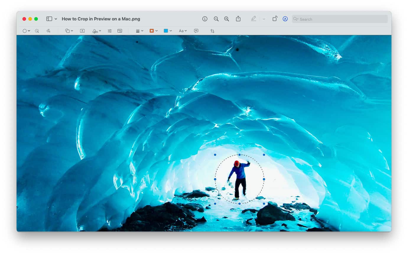 Using an elliptical selection to crop a circle in Mac Preview
