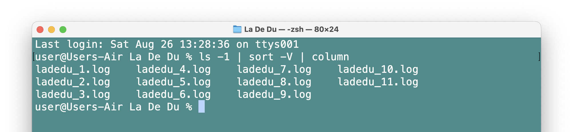 Sort filenames with numbers naturally in Mac Terminal using ls