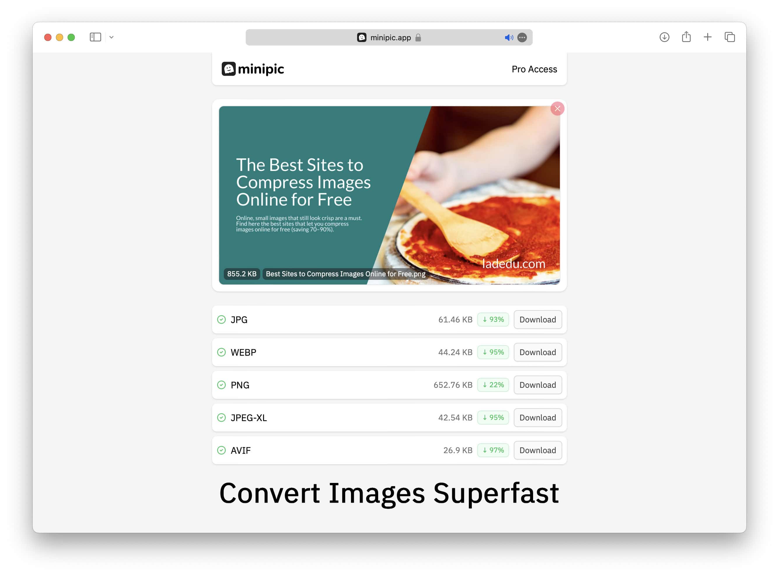 Minipic - Convert and Compress in One Go