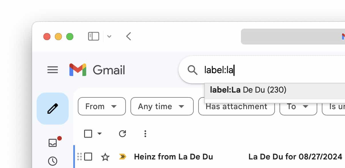 Go to any folder fast using Gmail search