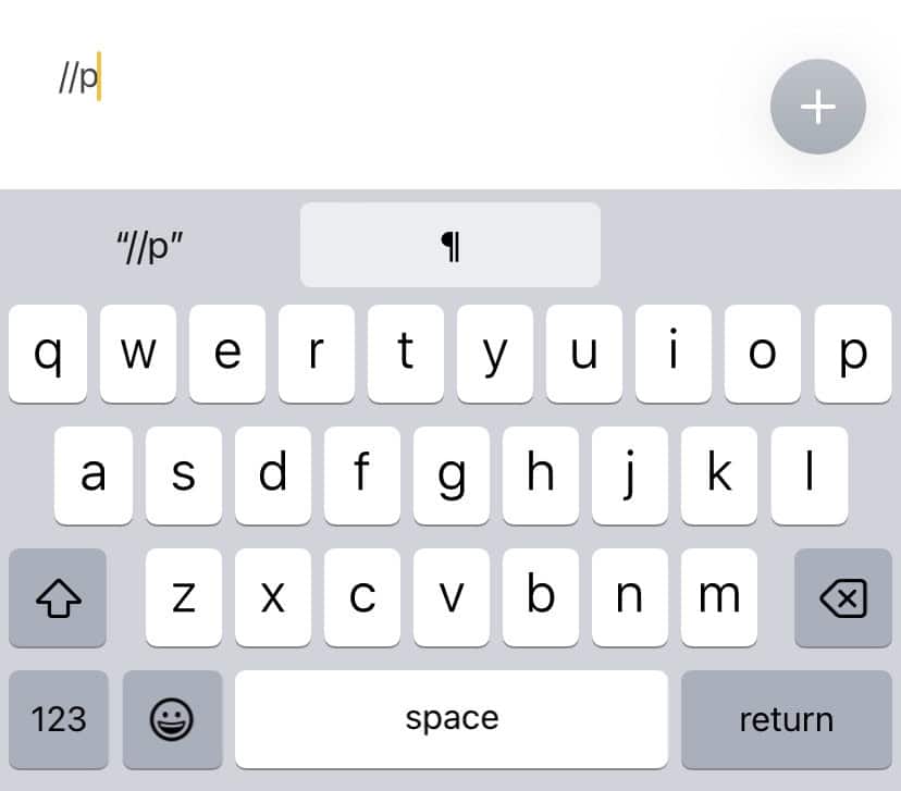 Insert the pilcrow paragraph sign on the iPhone