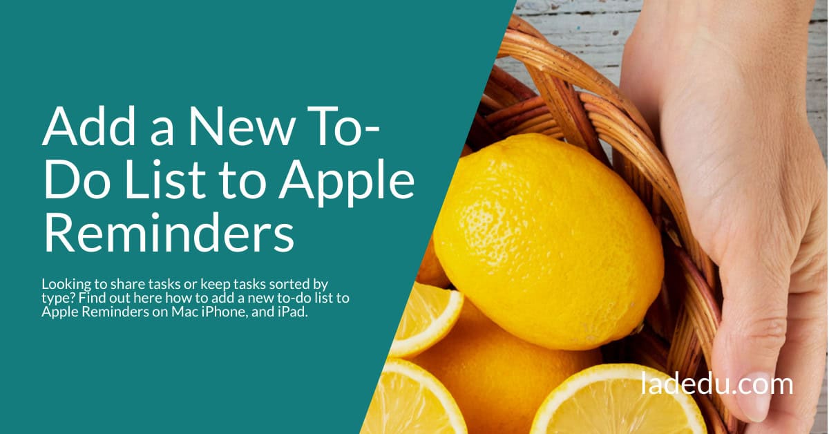 How to Add a New To-Do List to Apple Reminders