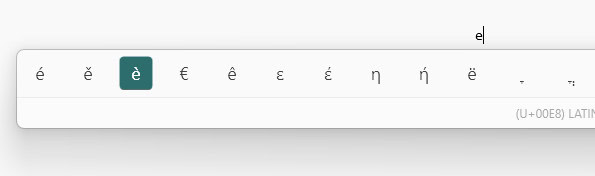 Type accented letters on Windows using PowerToys Quick Accent