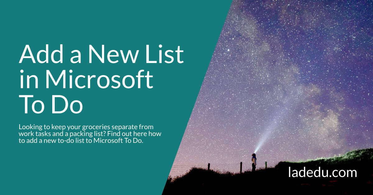How to Add a New To-Do List to Microsoft To Do