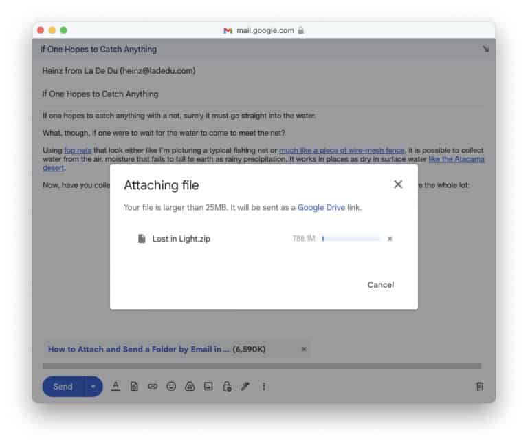 How to Attach and Send a Folder by Email in Gmail - La De Du