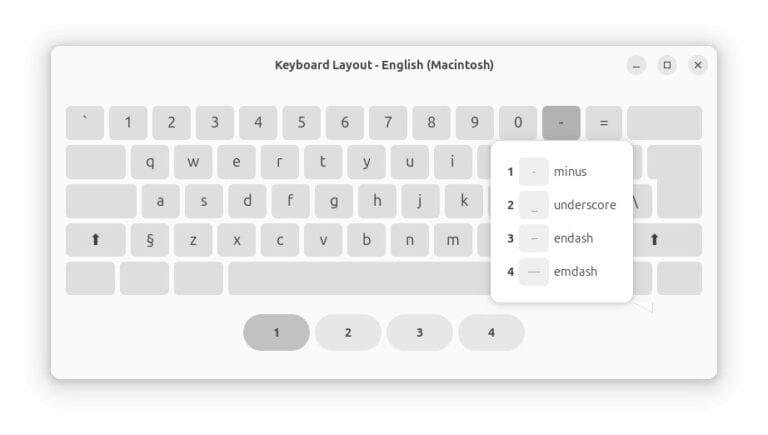 En dash and em dash with the Linux US-English (Macintosh) keyboard layout