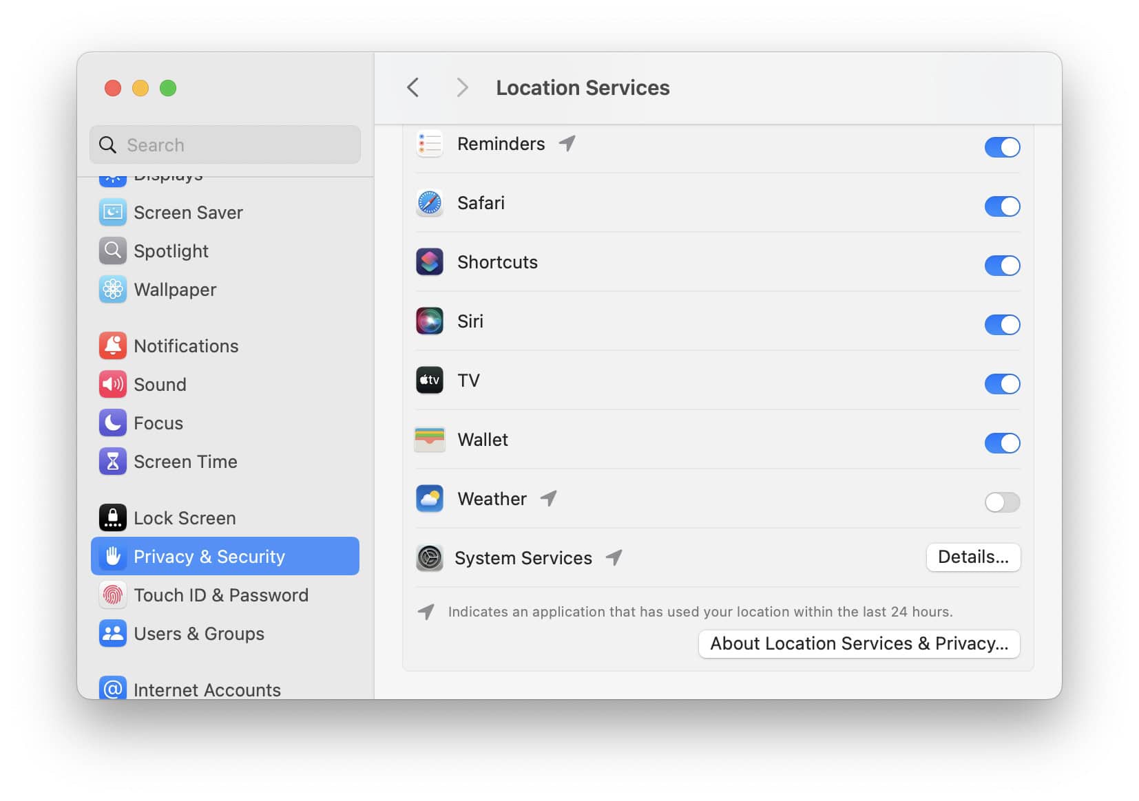 Disable location services for Weather to choose the location for menu bar weather manually