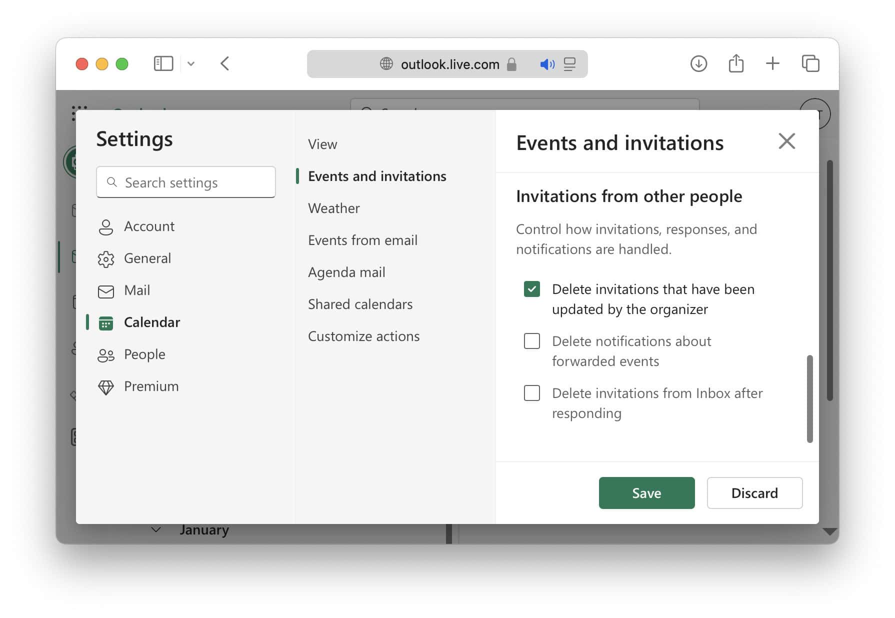 Stop Outlook from deleting meeting invitations from the inbox after you RSVP