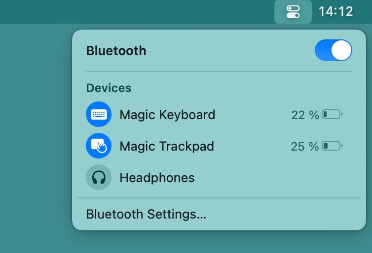 See Magic Keyboard, Magic Trackpad or Magic Mouse battery levels in macOS menu bar