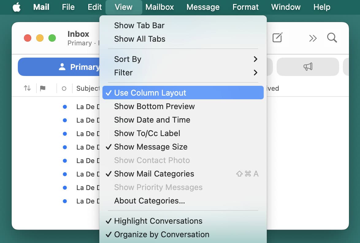 How to Organize Mail Flexibly with Columns in Mail for Mac - La De Du