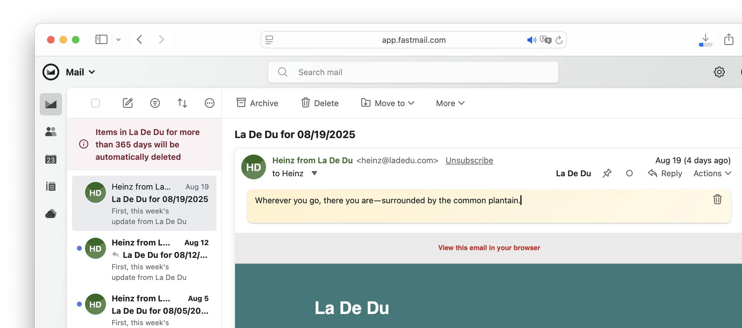 How to Add Sticky Notes (Memos) to Emails in Fastmail - La De Du