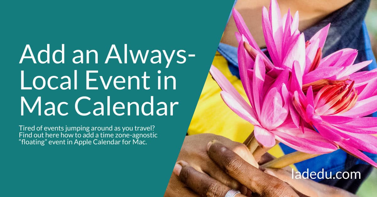 How to Add an Always-Local Event in Mac Calendar