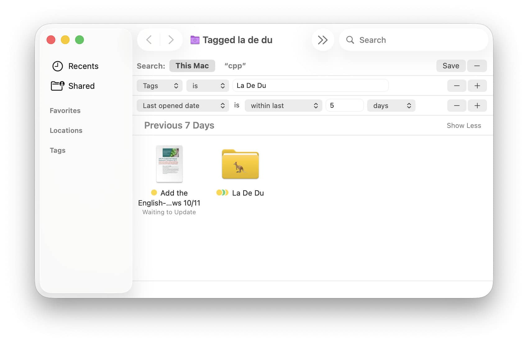 View Tagged Files and Folders on a Mac: Finder/Spotlight - La De Du