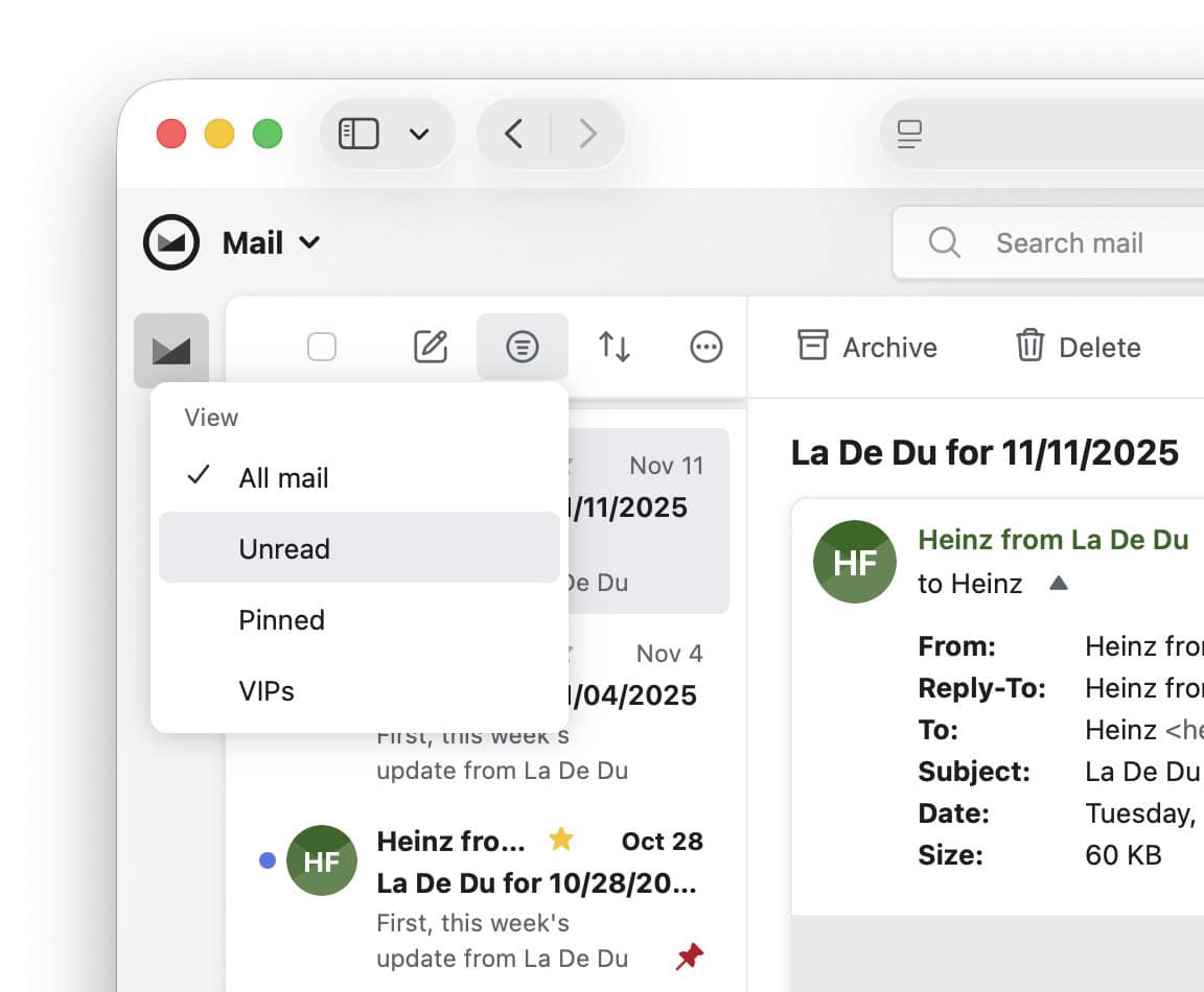 How to Filter Your Fastmail Inbox View Quickly - La De Du