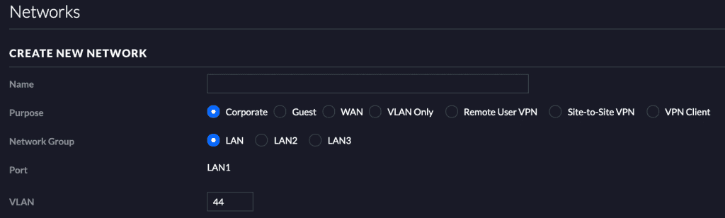 Configuración VLANS unifi.