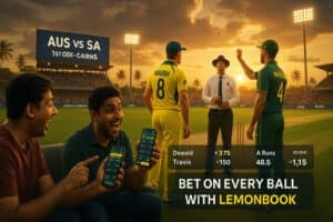Australia vs South Africa ODI 2025 toss at Cazaly's Stadium in Cairns with Mitchell Marsh, Aiden Markram, and live betting odds on LemonBook online cricket ID app
