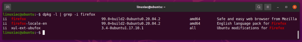 List installed packages with the dpkg command on Ubuntu