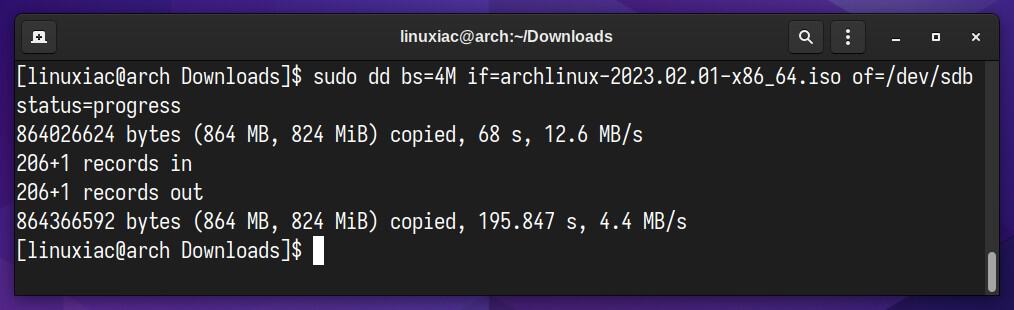 Create a bootable USB from an ISO file.