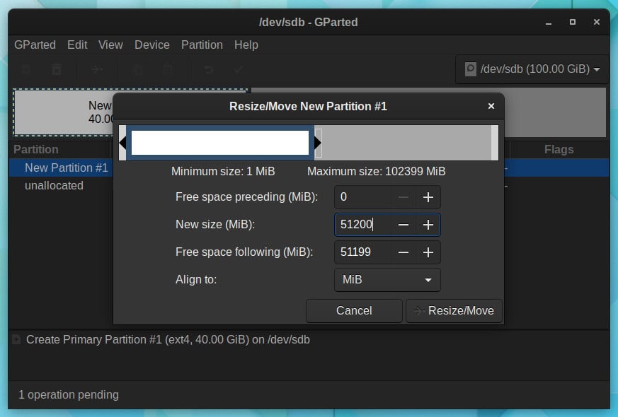 Resizing Partitions with GParted