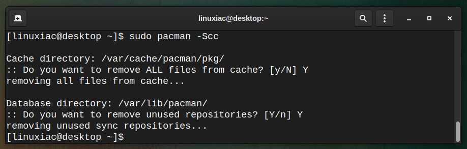 Pacman - Clean-Up Package Cache