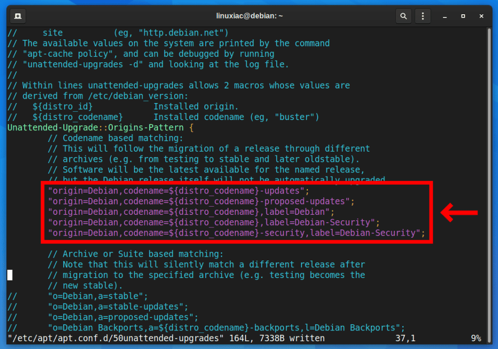 Configure automatic updates on Debian