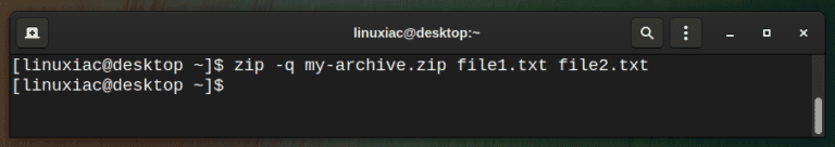 linux command to view zip file contents