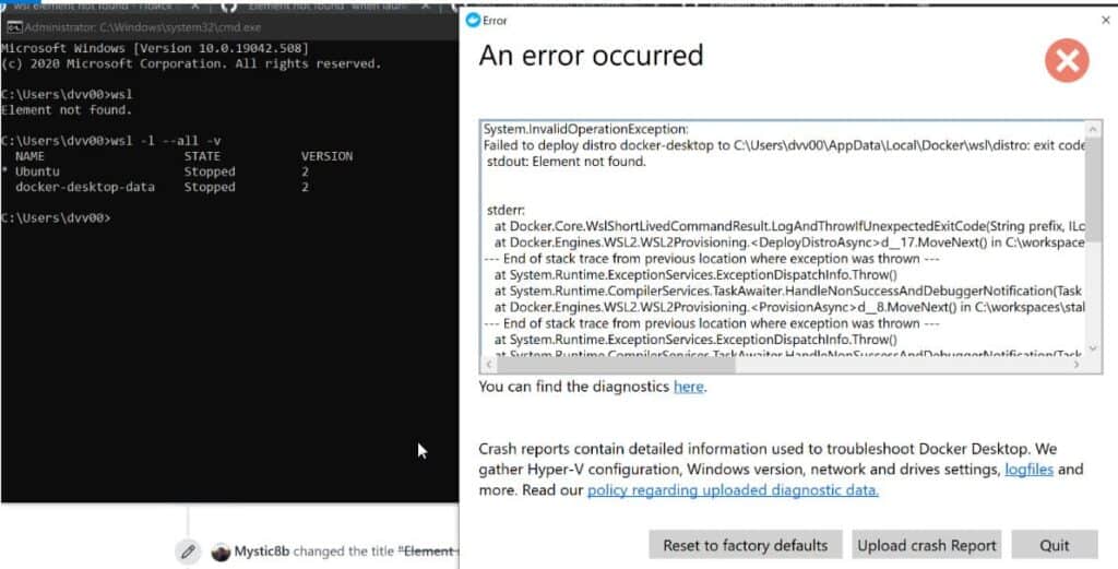 WSL2 Error